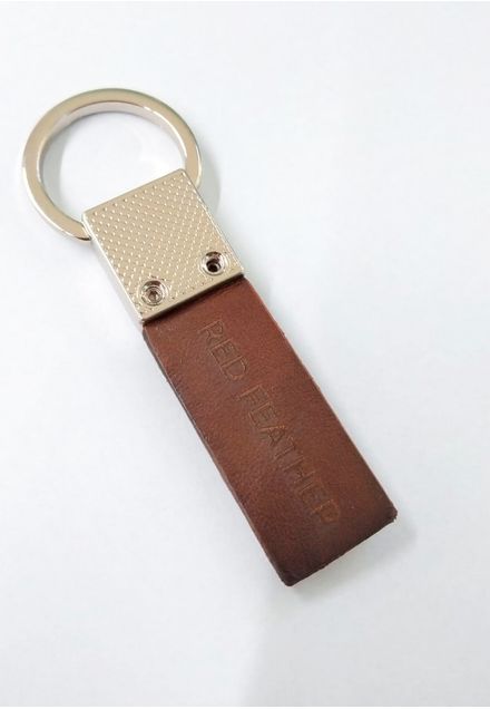 Chaveiro Couro Red Feather